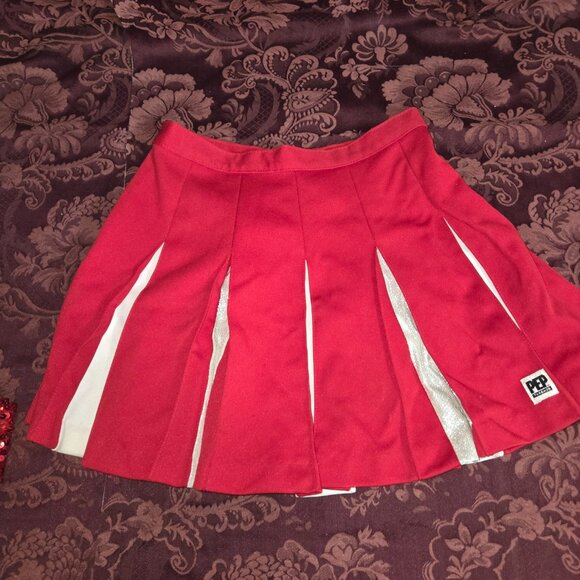 Red White School Pep Threads Cheerleading Cheer Uniform Size 10 Belt Not Include - Picture 2 of 10